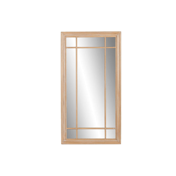 Wall mirror Home ESPRIT Natural Window Stripped 68 x 4 x 128 cm-0