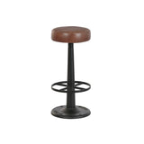 Stool Home ESPRIT Brown Black Leather Iron-0