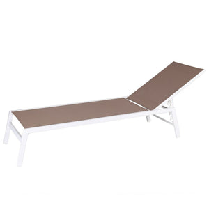 Sun-lounger Thais White Taupe 199 x 61 x 30 cm-0