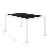 Dining Table Marlene Aluminium Crystal Rattan Tempered Glass 160 x 90 x 76 cm-2