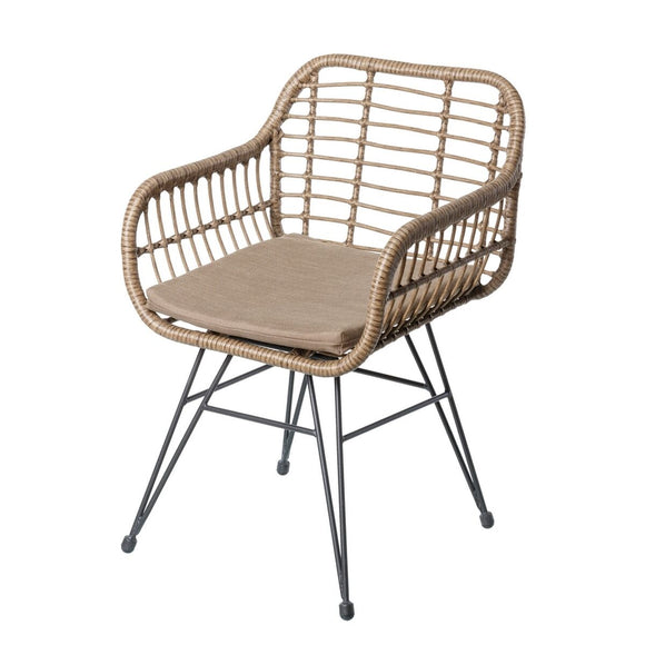 Garden chair Ariki 57 x 62 x 80 cm synthetic rattan Steel Graphite-0