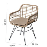 Garden chair Ariki 57 x 62 x 80 cm synthetic rattan Steel Graphite-1