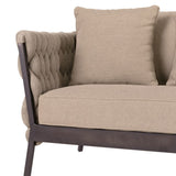 Garden sofa Rebecca Black Light brown Aluminium 176 x 83 x 74 cm-4