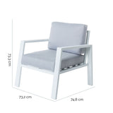 Garden sofa Thais 73,20 x 74,80 x 73,30 cm Aluminium White-1