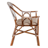 Dining Chair Brown Grey Polyester Rattan Foam 56 x 60 x 84 cm-8