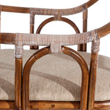 Dining Chair Brown Grey Polyester Rattan Foam 56 x 60 x 84 cm-4