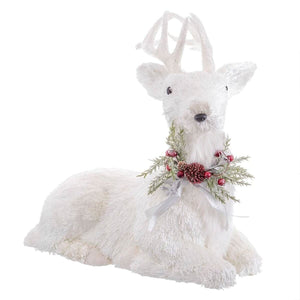 Christmas bauble White Polyfoam Deer 60 x 37 x 63 cm-0