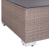 Centre Table Marlene Light brown Crystal Rattan 75 x 75 x 38 cm-2