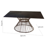 Dining Table Ariki 150 x 120 x 71,5 cm synthetic rattan Steel-1