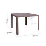 Dining Table Stella 90 x 90 x 75 cm Grey Aluminium-1