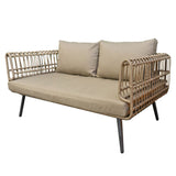 2-Seater Sofa Ariki Steel Rattan synthetic rattan 161 x 84 x 67 cm-0
