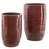 Vase 52 x 52 x 80 cm Ceramic Red (2 Units)-0