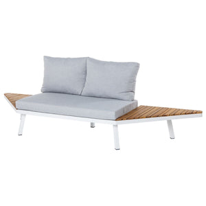 Garden sofa Saskia White Wood Aluminium 260 x 70 x 70 cm-0