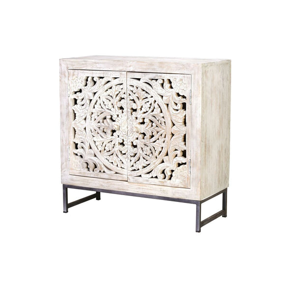 Sideboard Alexandra House Living White Grey Iron Mango wood 80 x 81 x 35 cm-0