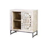 Sideboard Alexandra House Living White Grey Iron Mango wood 80 x 81 x 35 cm-4