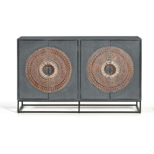 Sideboard Alexandra House Living Brown Grey Metal Mango wood 150 x 91 x 40 cm-0