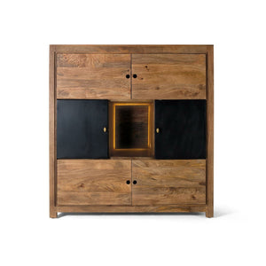 Sideboard Alexandra House Living Black Natural Metal Mango wood 145 x 153 x 40 cm-0