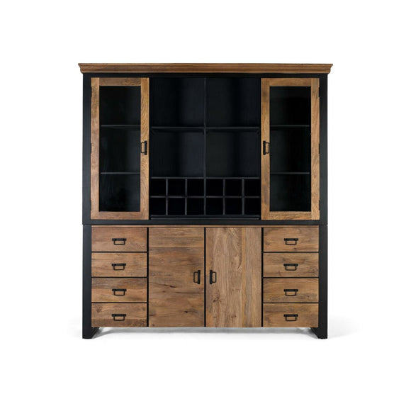 Sideboard Alexandra House Living Black Natural Metal Mango wood 200 x 220 x 45 cm-0