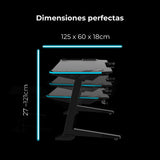 Desk Loctek Black Wood (125 X 60 X 1,8 CM )-3