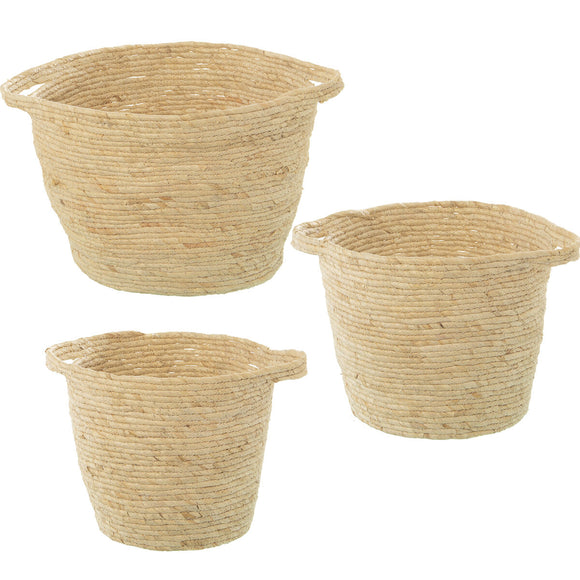 Set of Baskets Alexandra House Living 03768 Brown wicker Rattan Natural Fibre (3 Units)-0