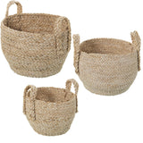 Set of Baskets Alexandra House Living 03780 Brown wicker Rattan Natural Fibre (3 Units)-0