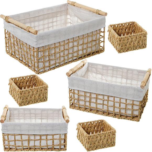 Set of Baskets Alexandra House Living 03850 Brown Wood wicker Rattan (6 Units)-0