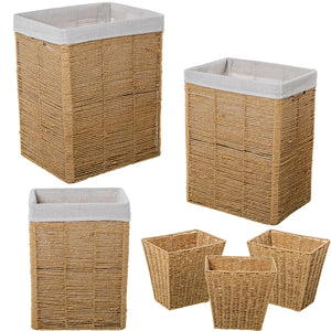 Set of Baskets Alexandra House Living 03852 Brown Wood Rattan Natural Fibre (6 Units)-0