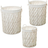 Set of Baskets Alexandra House Living 03854 White Wood Paper (3 Units)-0