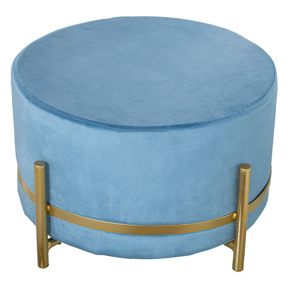 Pouffe Alexandra House Living Blue Velvet Wood 50 x 30 x 50 cm-0