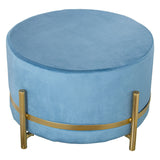 Pouffe Alexandra House Living Blue Velvet Wood 50 x 30 x 50 cm-0