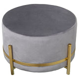 Pouffe Alexandra House Living Grey Velvet Wood 50 x 30 x 50 cm-0