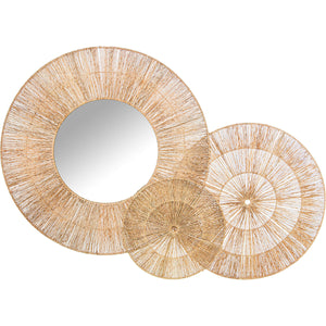 Wall mirror Alexandra House Living Jute Natural Fibre 4 x 103 x 70 cm Circular-0