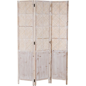 Folding screen Alexandra House Living White Wood 117 x 180 x 2 cm-0