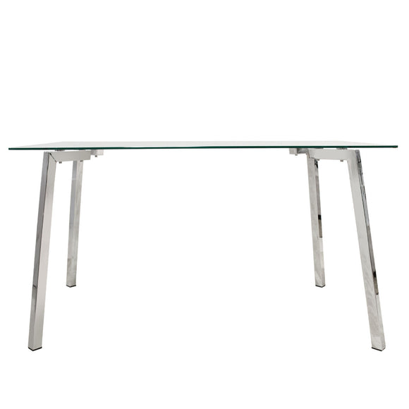 Dining Table Alexandra House Living Grey Transparent Crystal 140 x 75 x 80 cm-0