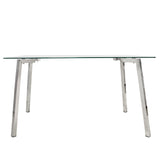 Dining Table Alexandra House Living Grey Transparent Crystal 140 x 75 x 80 cm-0