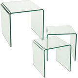 Set of 3 tables Alexandra House Living Transparent Crystal 41 x 41 x 41 cm-0