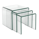 Set of 3 tables Alexandra House Living Transparent Crystal 41 x 41 x 41 cm-1