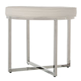 Stool Alexandra House Living White Metal 50 x 46 x 50 cm-4