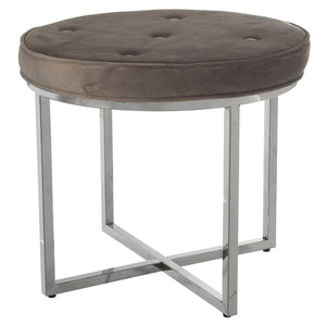 Stool Alexandra House Living Beige Velvet Metal 50 x 46 x 50 cm-0