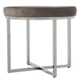 Stool Alexandra House Living Beige Velvet Metal 50 x 46 x 50 cm-3