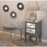 Stool Alexandra House Living Grey Velvet Metal 50 x 46 x 50 cm-4