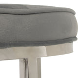 Stool Alexandra House Living Grey Velvet Metal 50 x 46 x 50 cm-1