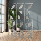 Folding screen Alexandra House Living Silver Metal 135 x 170 x 1 cm-2