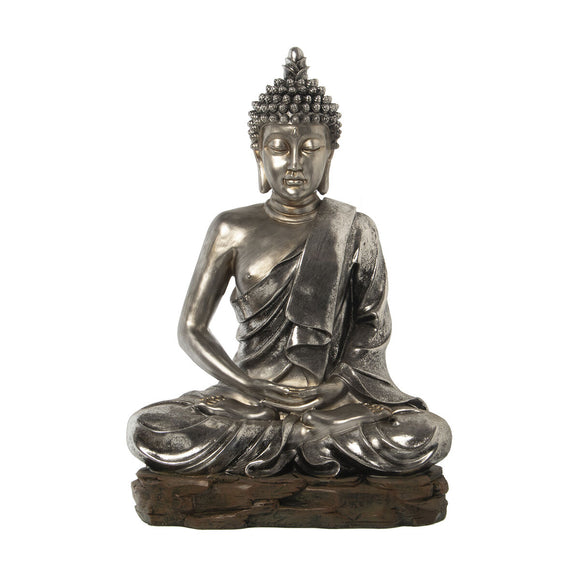 Decorative Figure Alexandra House Living Silver Plastic Buddha 32 x 52 x 71 cm-0