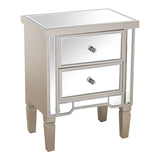 Nightstand Alexandra House Living Champagne Wood Mirror 49 x 62 x 33 cm-0