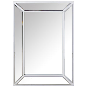 Wall mirror Alexandra House Living White Wood Rectangular 7 x 57 x 84 cm-0