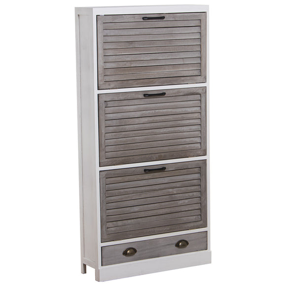 Shoe Rack Alexandra House Living White Grey 65 x 132 x 20 cm 3 drawers-0