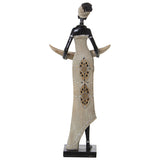 Decorative Figure Alexandra House Living Beige Plastic African Woman 16 x 25 x 58 cm-4