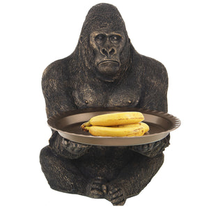 Decorative Figure Alexandra House Living Golden Plastic Gorilla 38 x 55 x 47 cm Tray-0