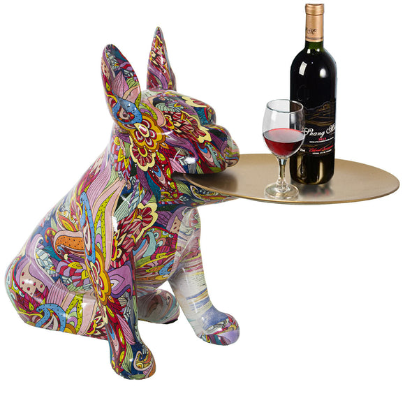 Decorative Figure Alexandra House Living Multicolour Plastic Dog 22 x 34 x 29 cm Tray-0